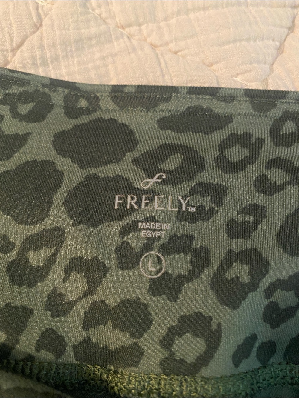 Olive Green Animal-Print High-Waist Active Leggings - Picture 12 of 12